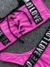 pink fekete feliratos tanga bikini